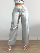 SXY High Waist PU Leather Wide Leg Pants